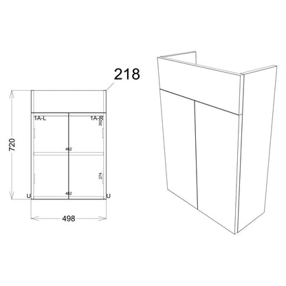 Mueble de lavabo Slim de cedro de 500 mm - Gris grafito mate