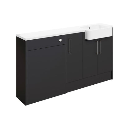 Cedar 1542mm Basin, WC & 1 Door Unit Pack (RH) - Matt Graphite Grey