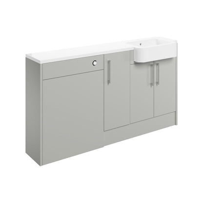 Pack Lavabo, WC et 1 porte en cèdre 1542 mm (DR) - Gris clair brillant