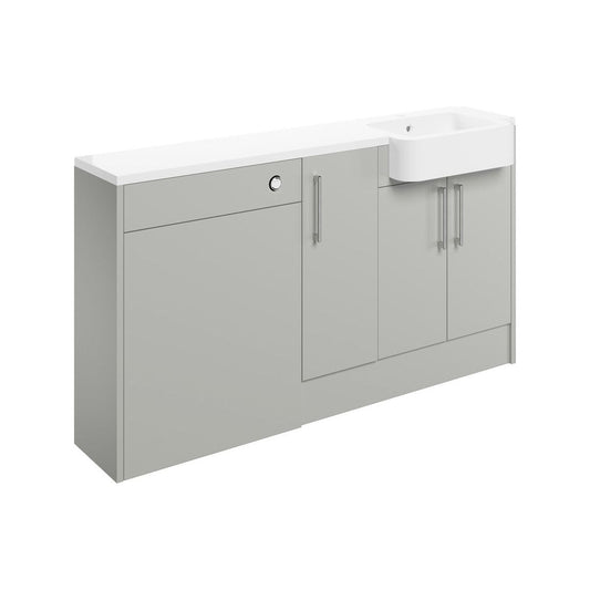 Cedar 1542mm Basin, WC & 1 Door Unit Pack (RH) - Light Grey Gloss