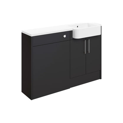 Cedar 1242mm Basin & WC Unit Pack (LH) - Matt Graphite Grey