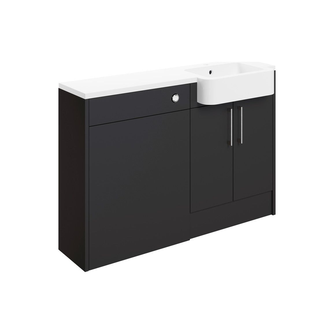 Paquete de unidad de lavabo, inodoro y 1 puerta Cedar de 1542 mm (derecha) - Gris grafito mate