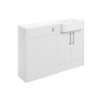 Cedar 1242mm Basin & WC Unit Pack (LH) - White Gloss