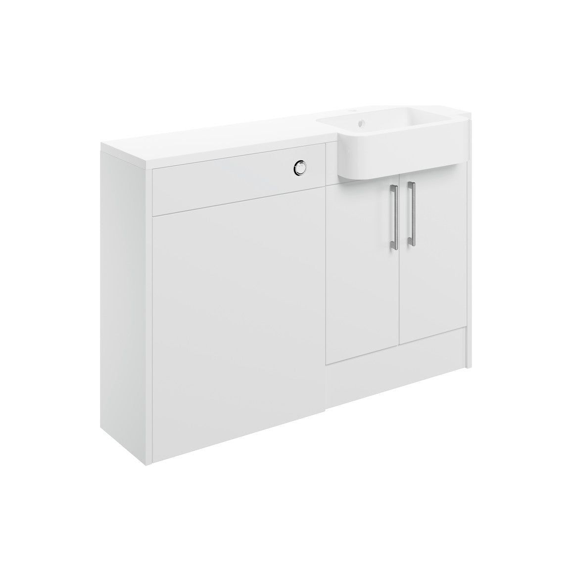 Cedar 1242mm Basin & WC Unit Pack (RH) - White Gloss