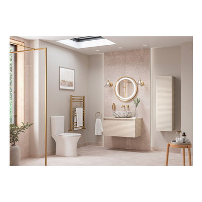 Meuble Lavabo et Vasque Mural 1 Tiroir 615 mm Châtaignier - Coton Mat