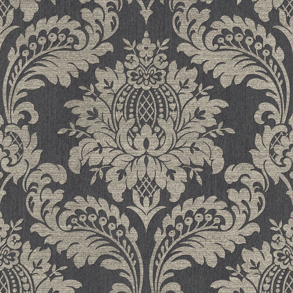 Graham & Brown Archive Damask Black & Gold Wallpaper (119971)