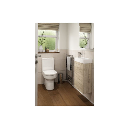 Bateba 410mm Wall Hung 1 Door Basin Unit & Basin - Oak