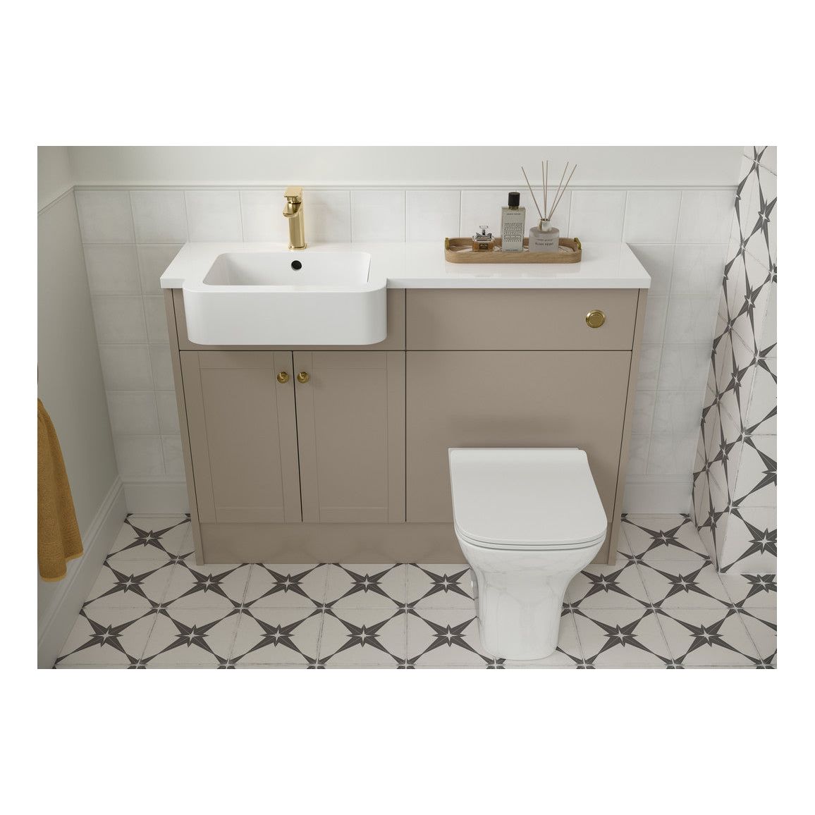 Siège de toilette à fermeture douce Benita - Latte mat