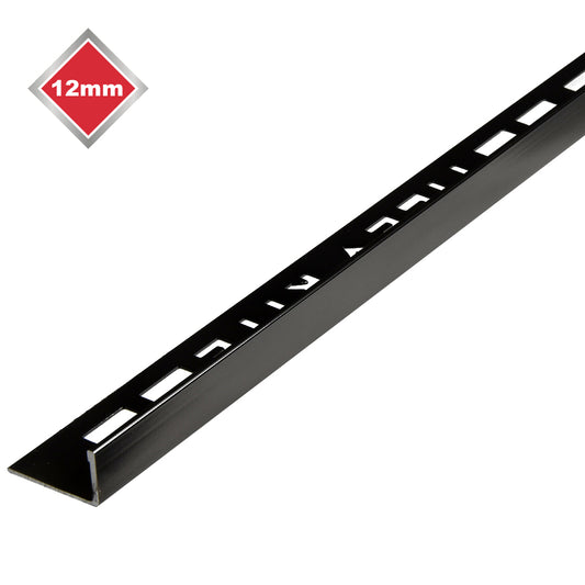 12mm L Shape Tile Edge Black Nickel