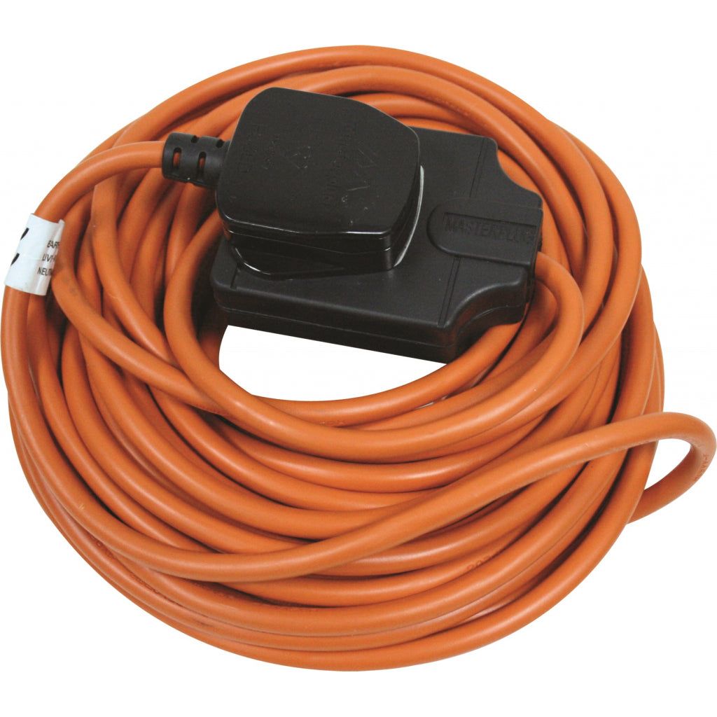 Masterplug Carrete de cable resistente para exteriores, color naranja, 10 m, 1 unidad