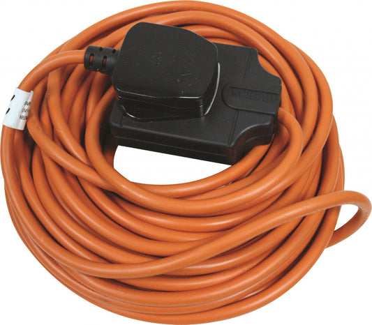 Masterplug Carrete de cable resistente para exteriores, color naranja, 10 m, 1 unidad