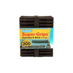 Plasplugs Supergrip Fixings - Brown 300 Pack