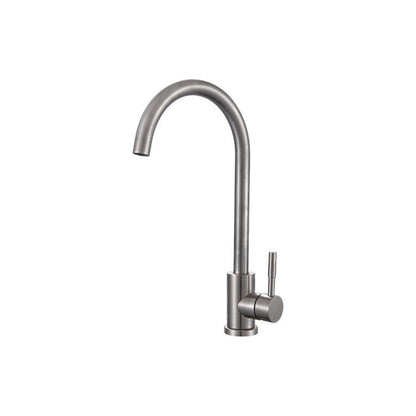 Prima Soho Single Lever Swan Neck Mixer Tap - Brushed Steel