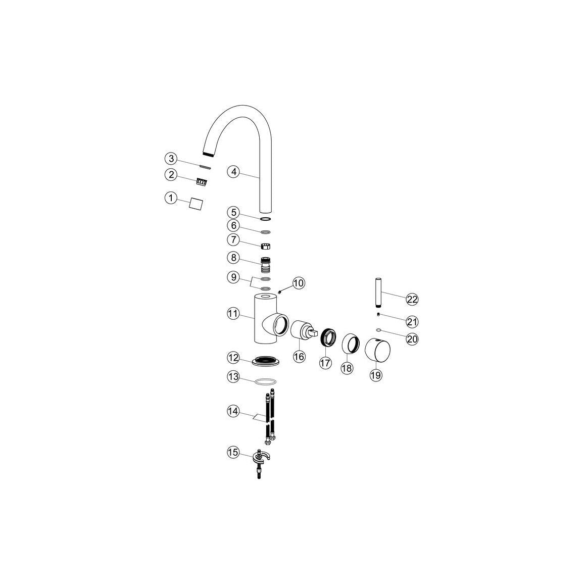 Prima Soho Mitigeur monocommande col de cygne - Chrome