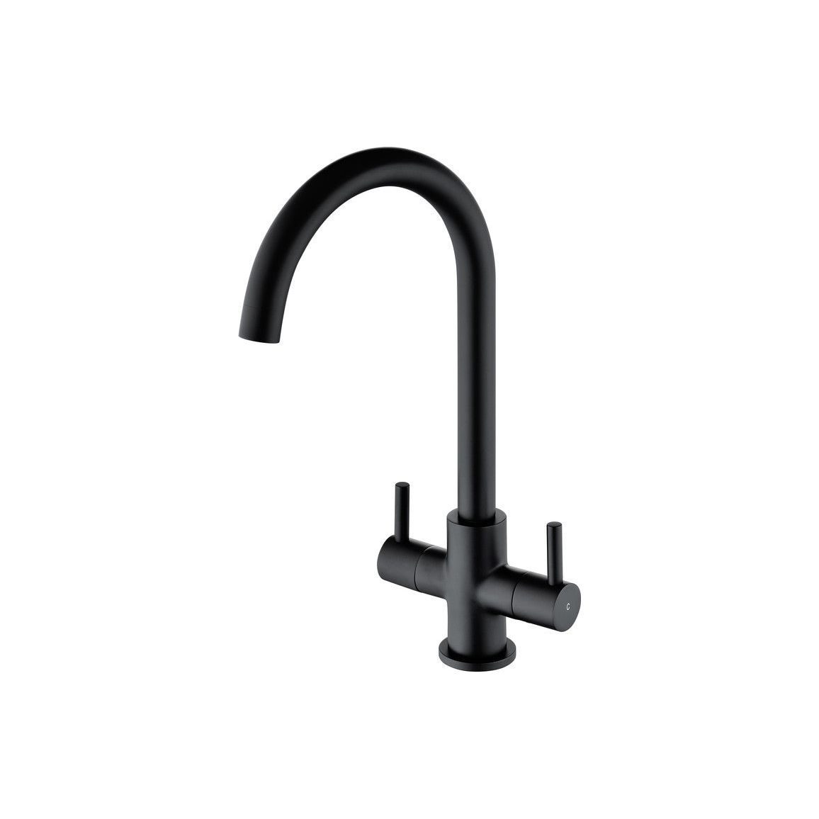 Prima Staten Swan Neck Dual Lever Mixer Tap - Black