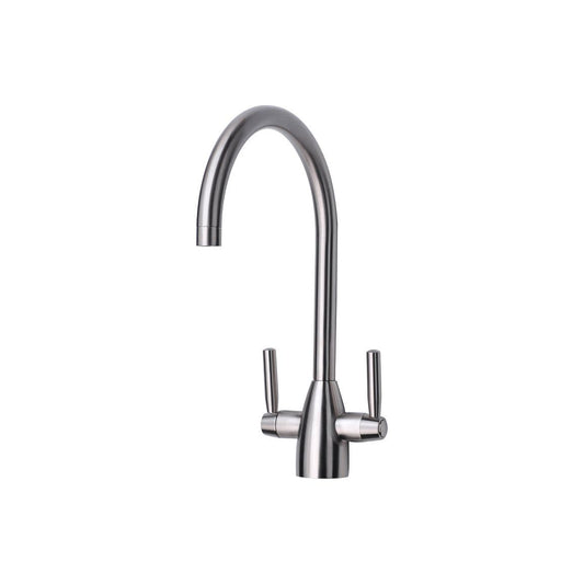 Prima Chelsea Dual Lever Mixer Tap - Brushed Steel