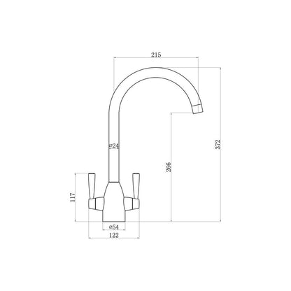 Prima Chelsea Dual Lever Mixer Tap - Chrome