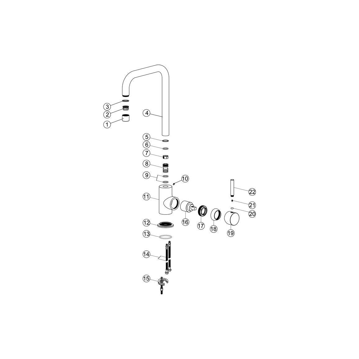 Prima Rhode U-Spout Mixer Tap - Chrome