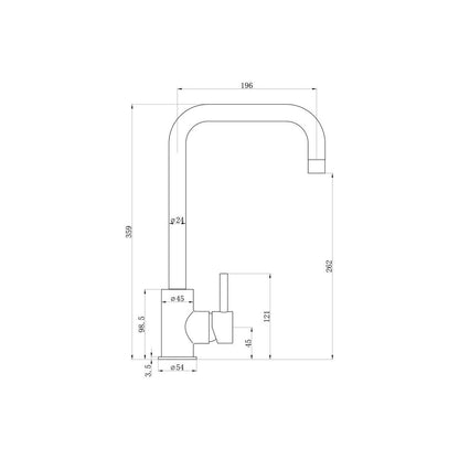 Prima Rhode U-Spout Mixer Tap - Chrome