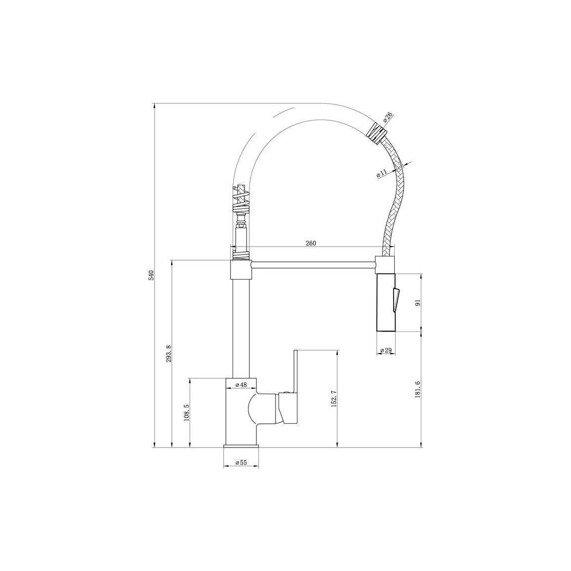 Prima Professional Single Lever Spray Mixer Tap - Chrome