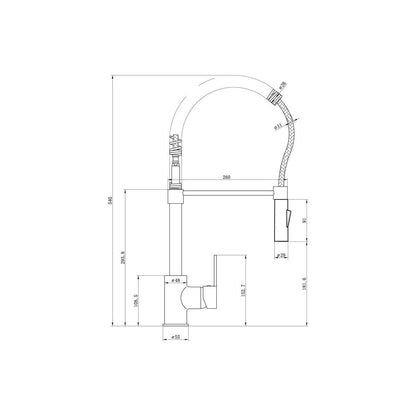 Prima Professional Single Lever Spray Mixer Tap - Chrome