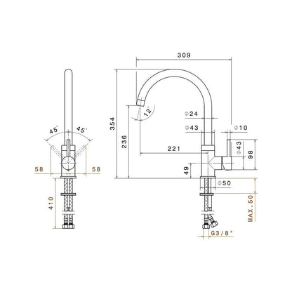 Prima+ Riace Single Lever Round Mixer Tap - Chrome