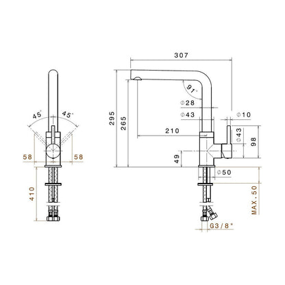 Prima+ Riace Single Lever L-Shaped Mixer Tap - Chrome