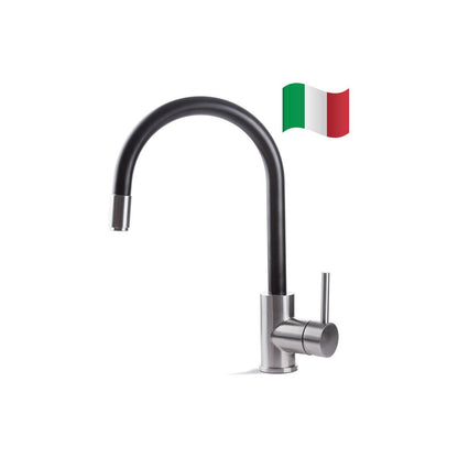 Prima+ Tiber Single Lever Mixer Tap w/Pull Out - Black & St/Steel