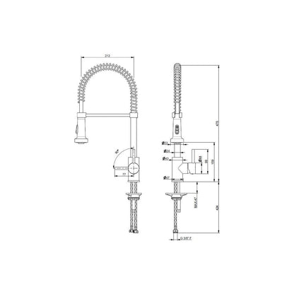 Prima+ Mosa Professional Single Lever Double Jet Mixer Tap - Chrome