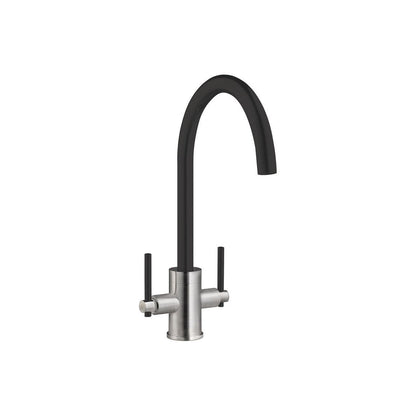 Prima+ Swan Neck Dual Lever Mixer Tap - Black