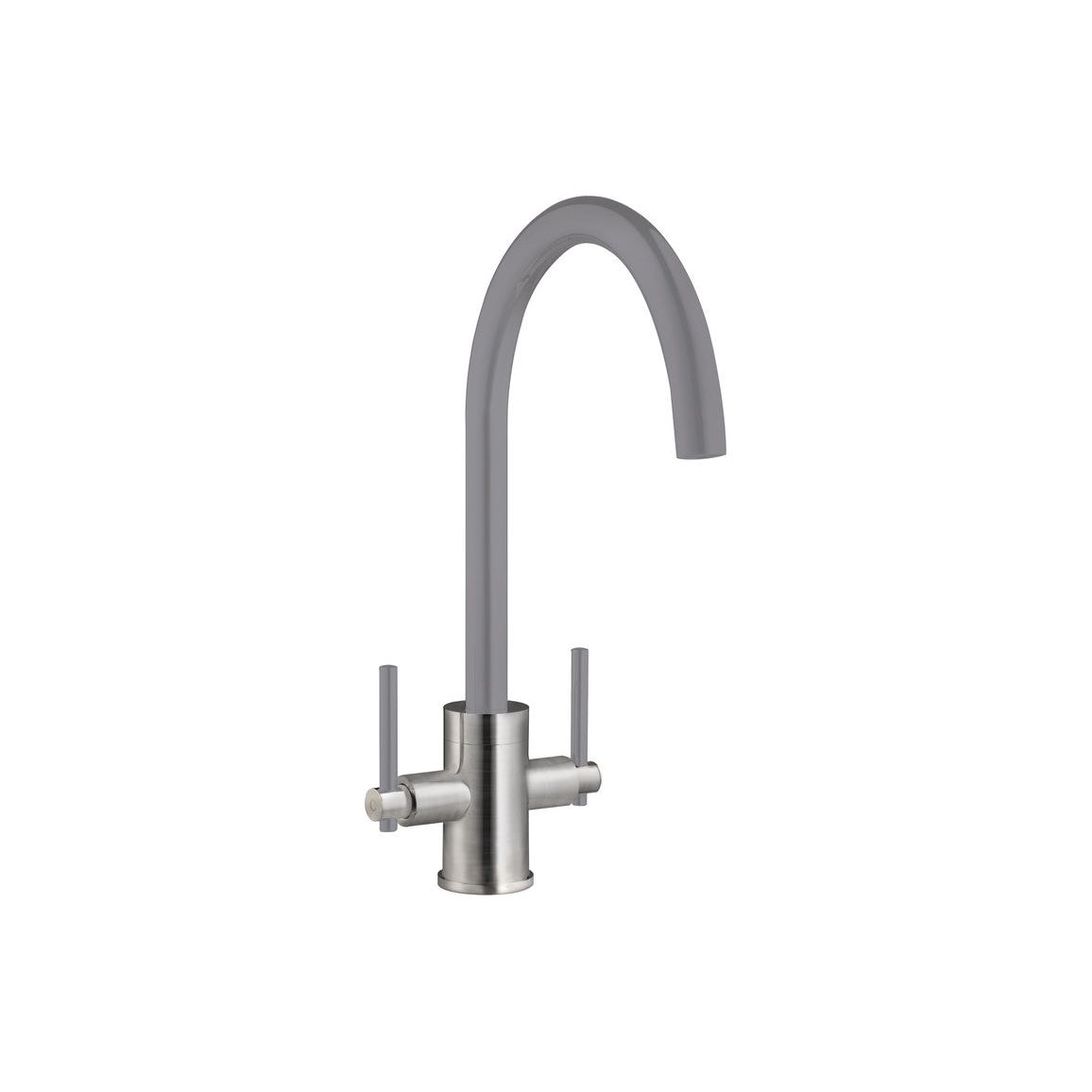 Prima+ Swan Neck Dual Lever Mixer Tap - Grey