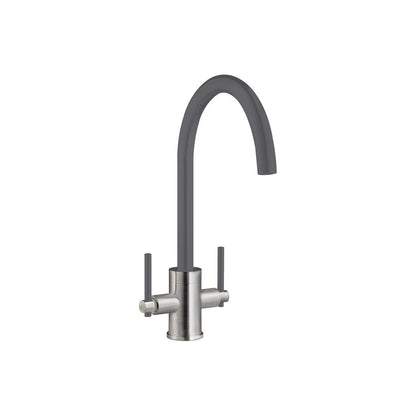 Prima+ Swan Neck Dual Lever Mixer Tap - Gun Metal