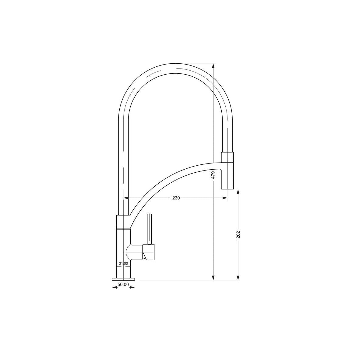 Prima+ Mitigeur monocommande col de cygne avec retrait - Gun Metal