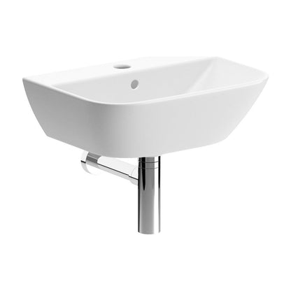 Lavabo de vestiaire Awka 450x320mm 1TH et siphon à bouteille chromé