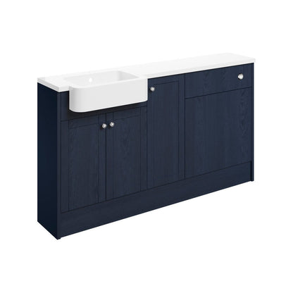 Paquete de unidad de lavabo, inodoro y 1 puerta de 1542 mm Berry (derecha) - Ceniza índigo