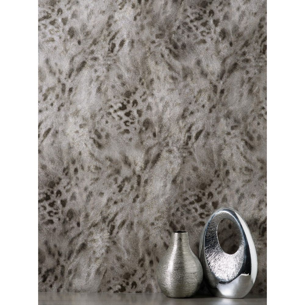 Fine Decor Selvaggia Jaguar Fur Gold/Dark Grey Wallpaper (C88757)