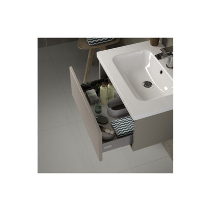 Meuble Lavabo Suspendu Conifer 800 mm 1 Tiroir (Sans Plan) - Latte