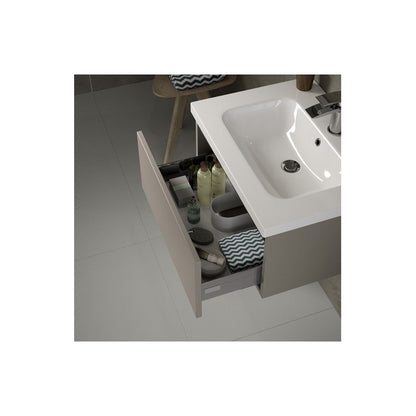 Conifer 600mm 2 Drawer Floor Standing Basin Unit (No Top) - Latte