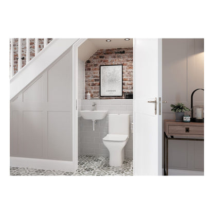 Awka Short Projection Close Coupled Open Back WC & Slim Soft Close Seat