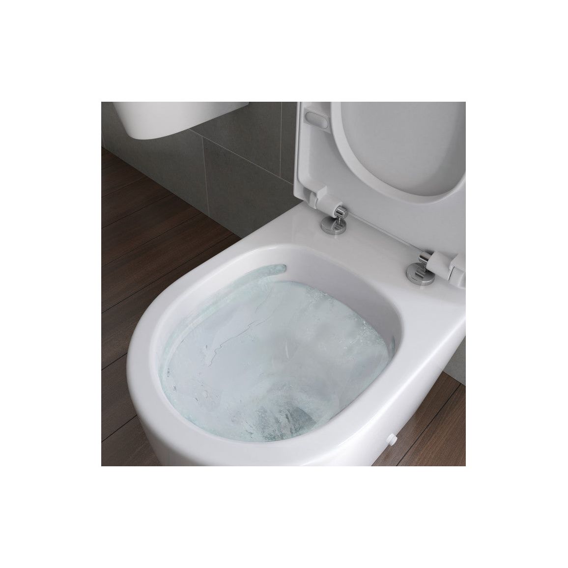 WC à couplage étroit sans rebord Alor entièrement enveloppé et siège à fermeture douce
