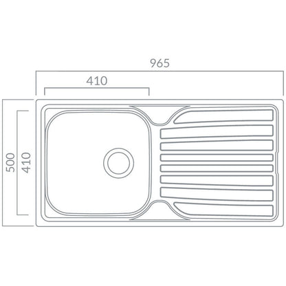 Prima 1B 965x500mm Inset Sink - St/Steel