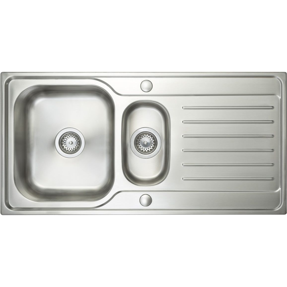 Prima Deep 1.5B & Drainer Inset Sink - Polished Steel