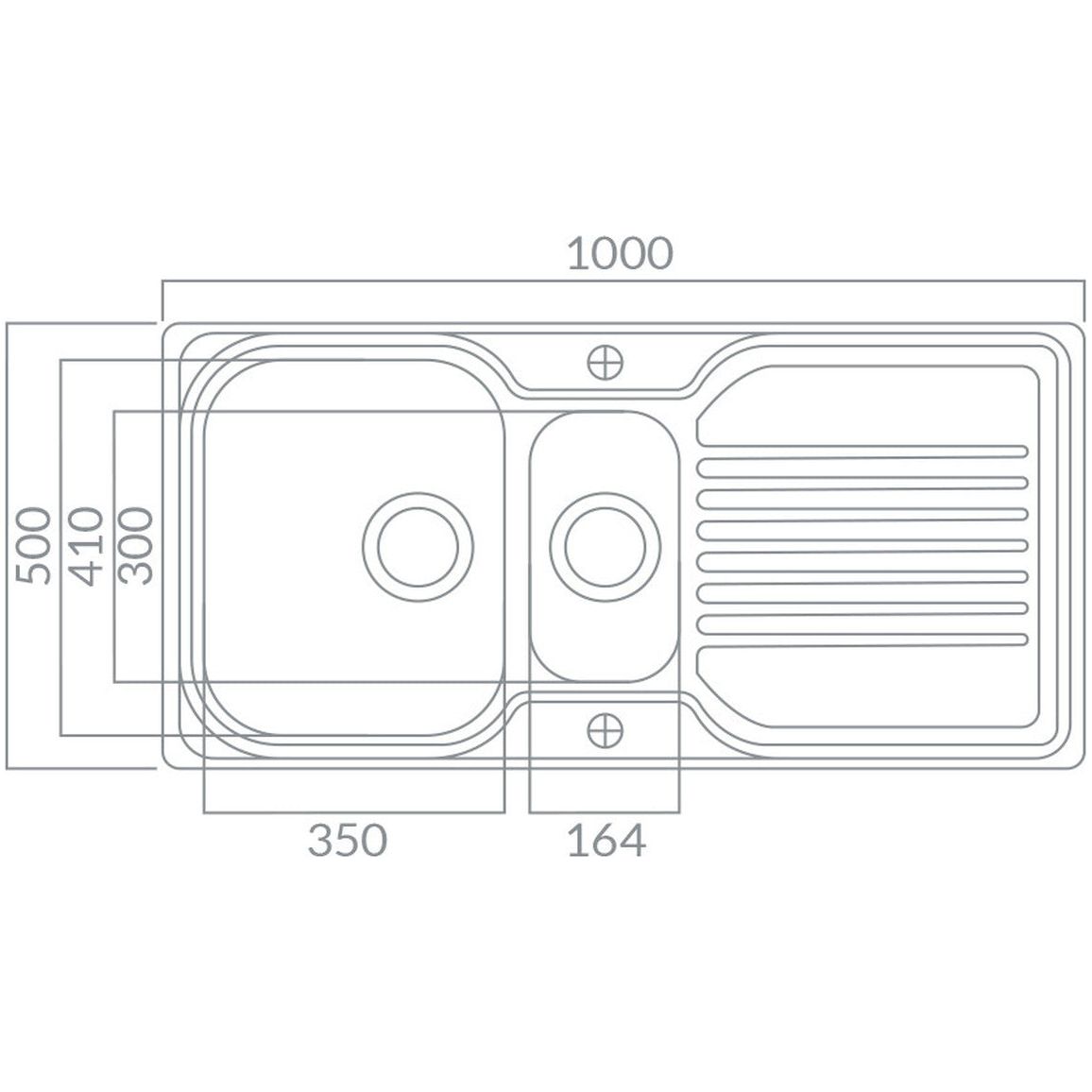 Prima Deep 1.5B & Drainer Inset Sink - Polished Steel