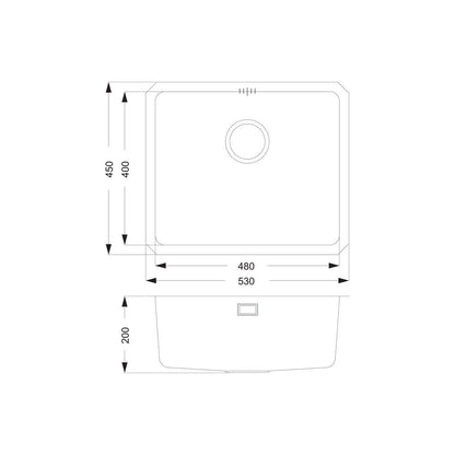 Prima+ Large 1.0B R25 Undermount Sink - St/Steel