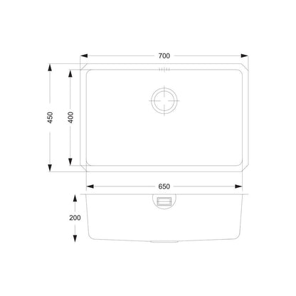 Prima+ XL 1.0B R25 Undermount Sink - St/Steel