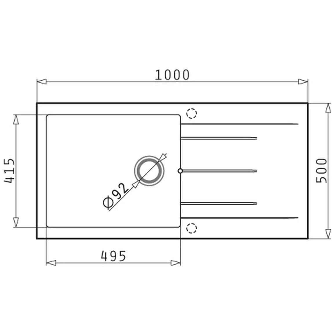 Prima+ Granite 1B & Drainer Inset Sink - Black