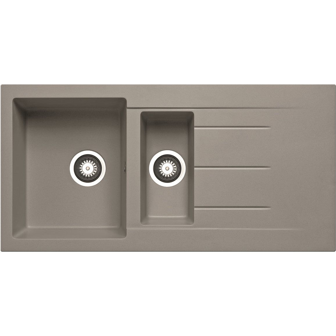 Prima+ Granite 1.5B & Drainer Inset Sink - Light Grey