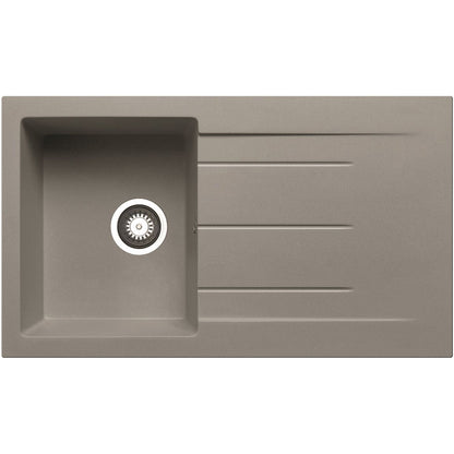 Prima+ Compact Granite 1B & Drainer Inset Sink - Light Grey