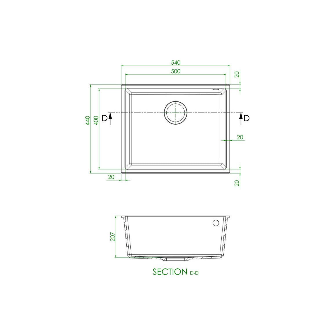 Prima+ Granite 1B Undermount Sink - Black