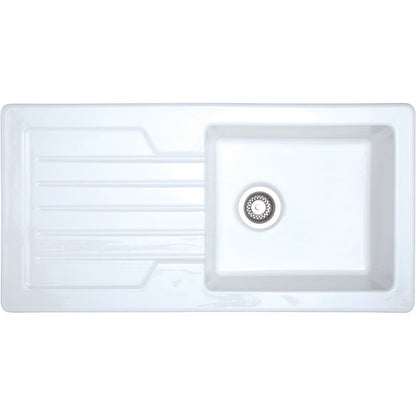 Prima 1B 1D Reversible Inset Ceramic Sink - White